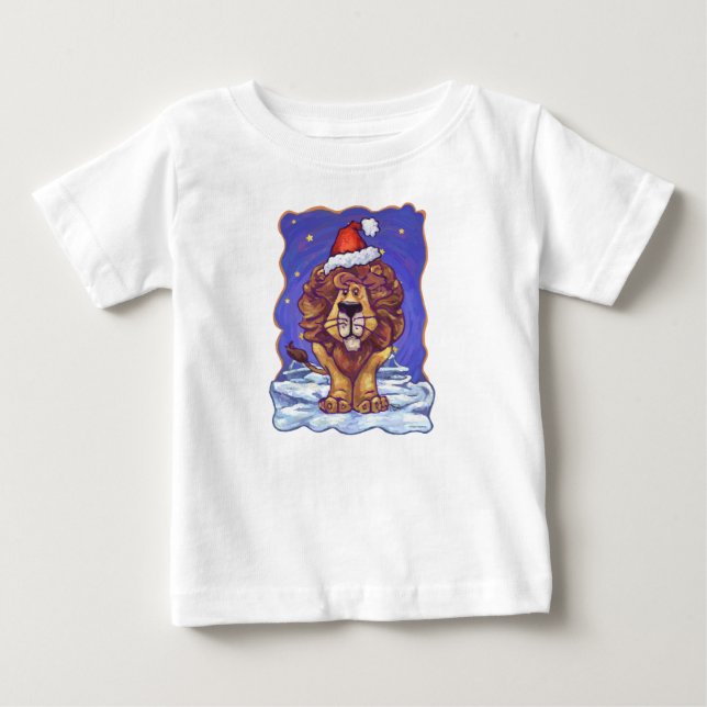 Lion Christmas Baby T-Shirt (Front)