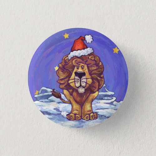 Lion Christmas Button