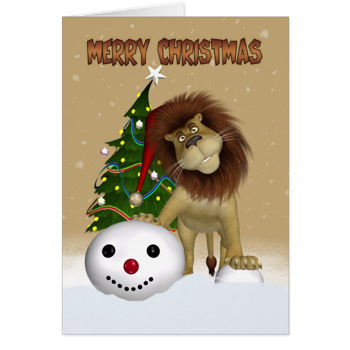 Lion Christmas Card - Merry Christmas Lion | Zazzle