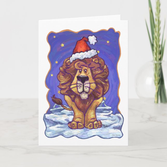 Lion Christmas Holiday Card (Front)