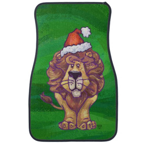 Lion Christmas On Green Car Mat