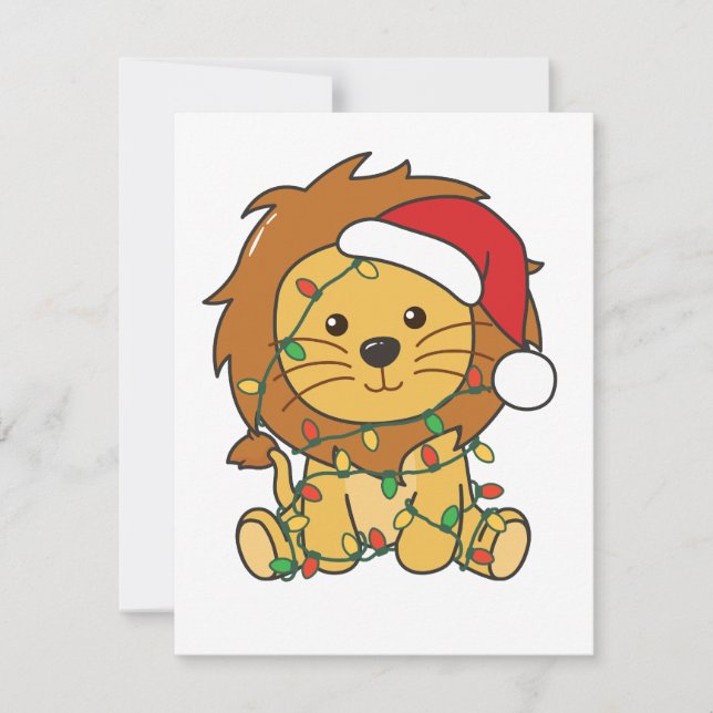 Lion Christmas Winter Animals Holiday Lions (Front)