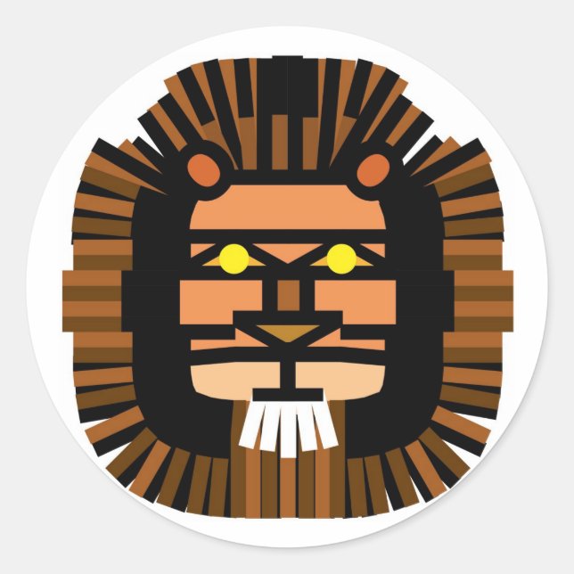 LION CLASSIC ROUND STICKER (Front)