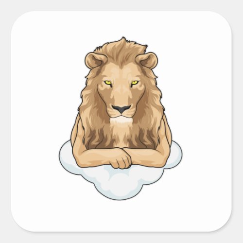 Lion Clouds Square Sticker