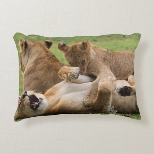 Lion Clubs Playing Decorative Pillow