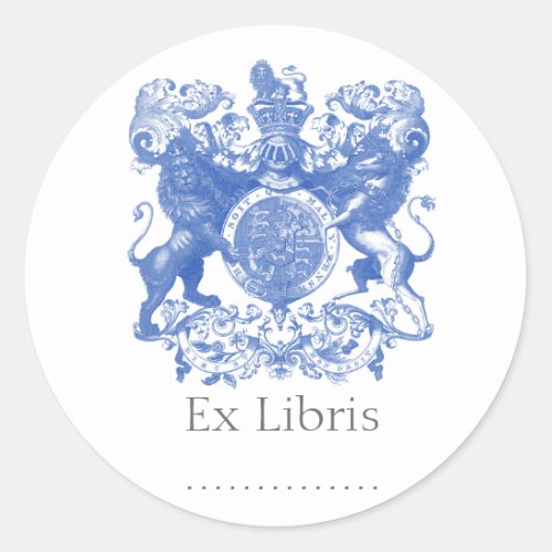 Lion Coat of Arms Ex Libris Classic Round Sticker