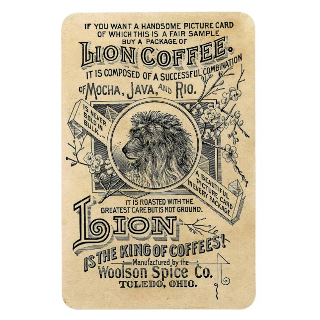 Lion Coffee Magnet (Vertical)