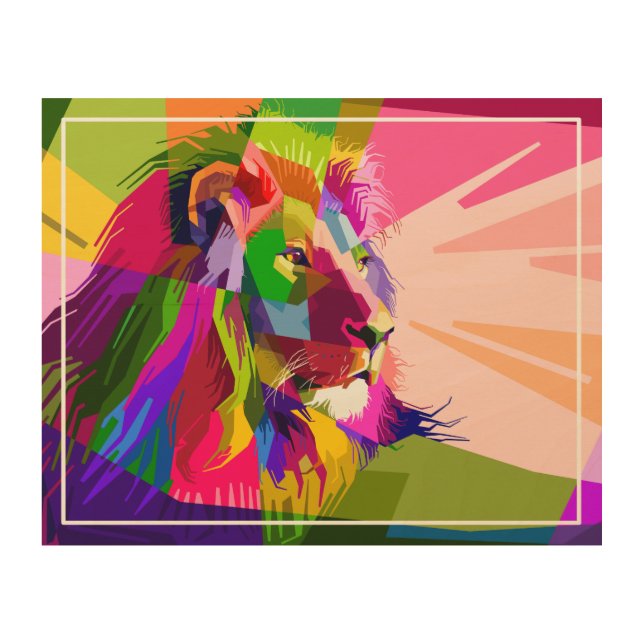 Lion Colorful Prismatic Pop Art Design (Front)