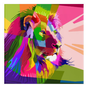 Lion Colorful Prismatic Pop Art Design
