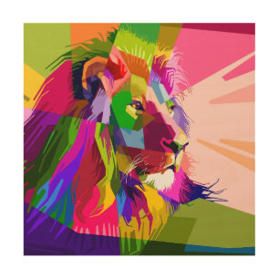 Lion Colorful Prismatic Pop Art Design