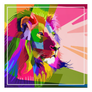 Lion Colorful Prismatic Pop Art Design