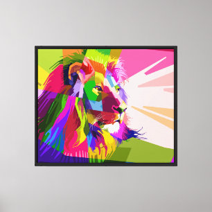 Lion Colorful Prismatic Pop Art Design-62501 Canvas Print