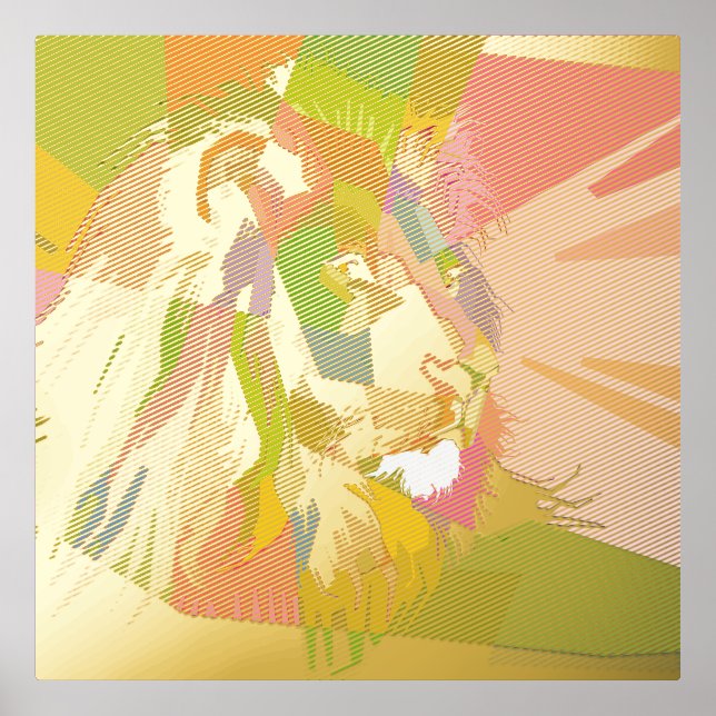 Lion Colorful Prismatic Pop Art Design-62501 Foil Prints (Front)