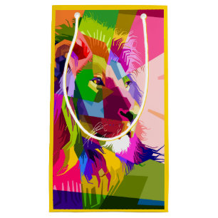 Lion Colorful Prismatic Pop Art Design Small Gift Bag