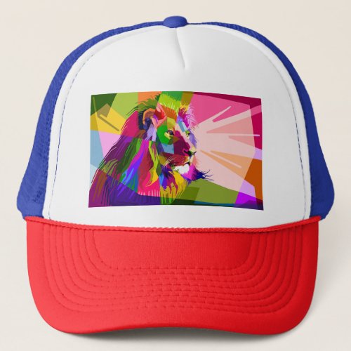 Lion Colorful Prismatic Pop Art Design  Trucker Hat