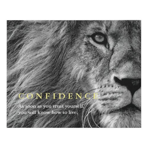 Lion Confidence Quote Inspirational Faux Canvas Print