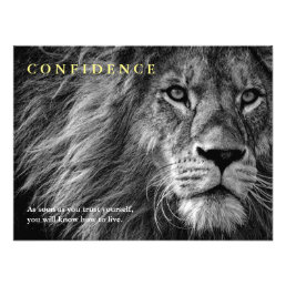 Lion Confidence Quote Inspirational Photo Print