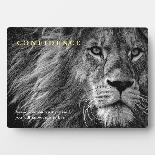 Lion Confidence Quote Inspirational Plaque