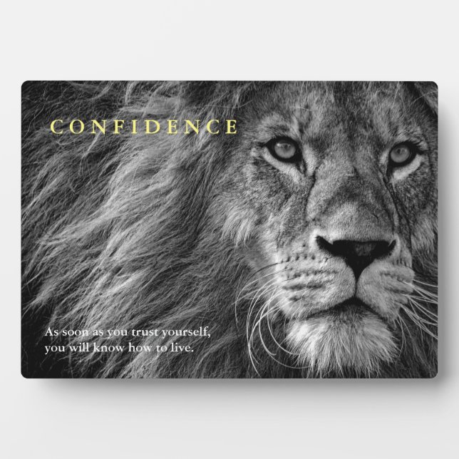 Lion Confidence Quote Inspirational Plaque (Front)