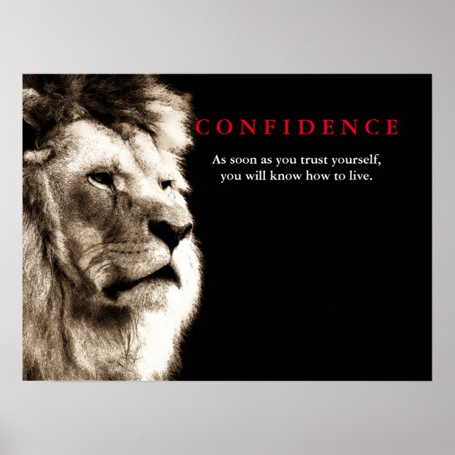 Lion Confidence Quote Inspirational Poster (Front)