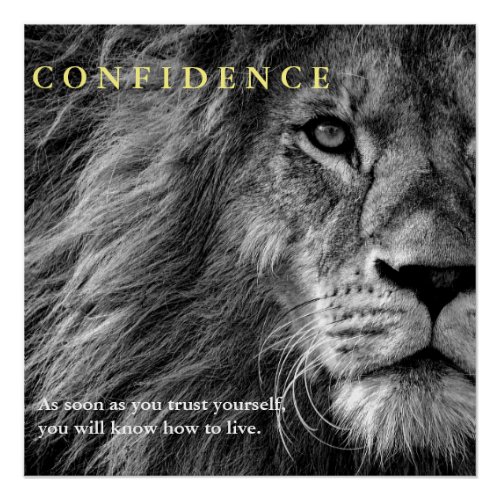 Lion Confidence Quote Inspirational Poster