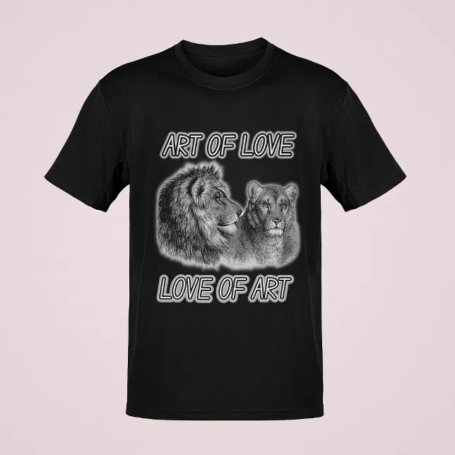 Lion Couple "For The Love Of Art" Art of Love Mens TShirt Zazzle