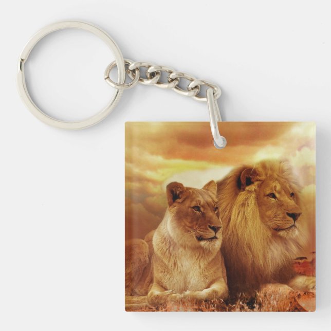 Lion Couple Keychain (Front)