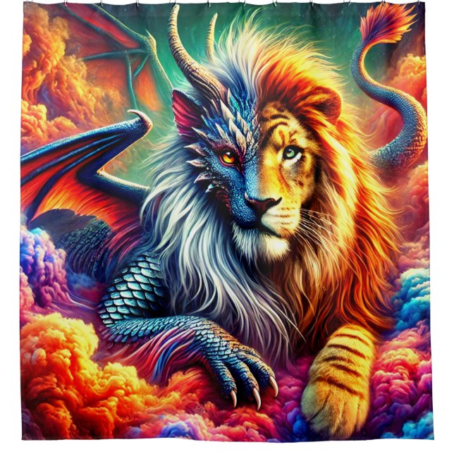 Lion Creature Shower Curtain (Front)