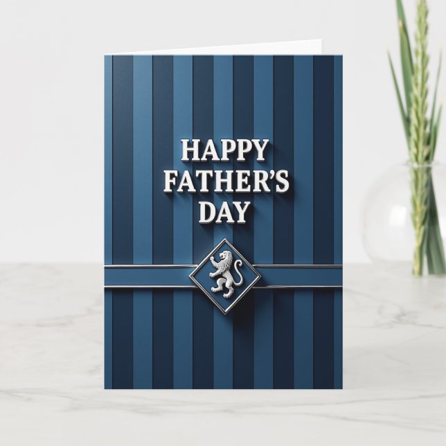 Lion Crest Fathers Day Design Card (Front)