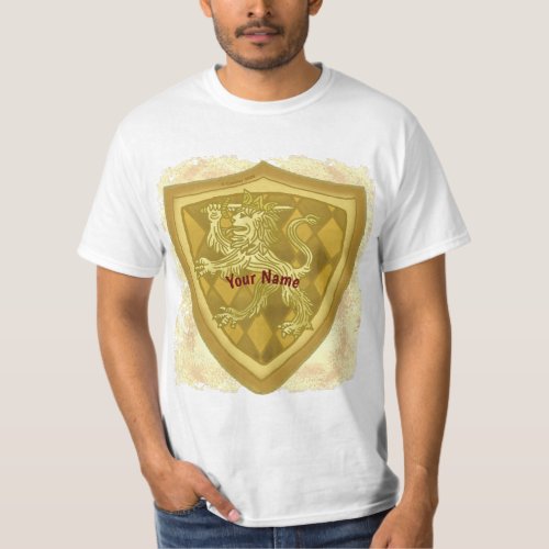 Lion Crest Shield custom name T_Shirt
