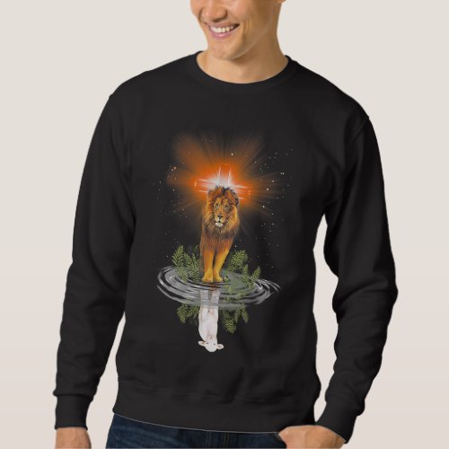 Lion Cross Jesus Reflection Water Mirror Sheep Sweatshirt