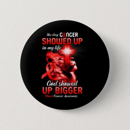 Lion Cross Religious Saying Blood Cancer Awareness Button