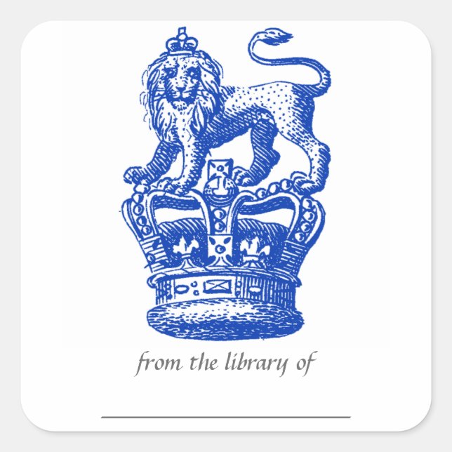 Lion & Crown bookplate sticker (Front)
