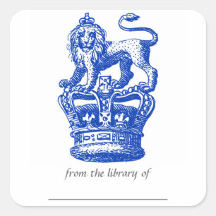 Lion & Crown bookplate sticker