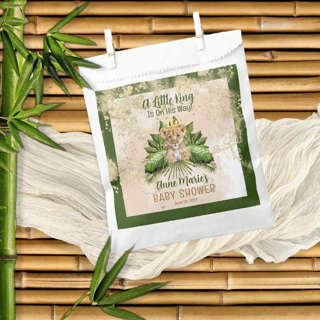 Lion Cub A Little King Is On His Way Baby Shower Favor Bag (Creator Uploaded)