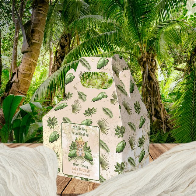 Lion Cub A Little King Is On His Way Baby Shower Favor Boxes (Creator Uploaded)