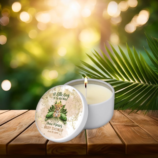 Lion Cub A Little King Is On His Way Baby Shower Mini Candle Favors (Lion Cub "A Little King Is On His Way!" Boy Baby Shower Mini Candle Favors)