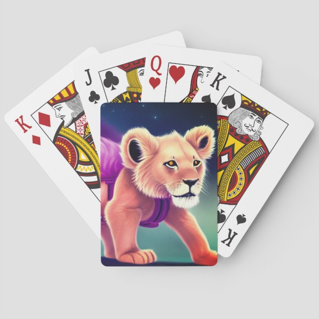 Lion Cub Art Poker Cards (Back)