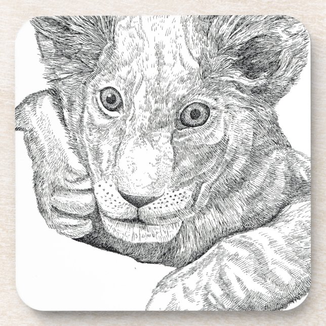 Lion Cub Beverage Coaster (Front)