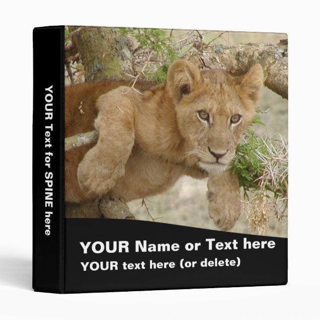 Lion Cub Binder 1" (customize text & pictures) (Front/Spine)