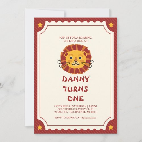 Lion Cub Birthday Bash Whimsical Party Invitation