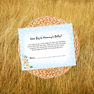 Lion Cub Blue Mom's Belly Size Baby Shower Game Enclosure Card