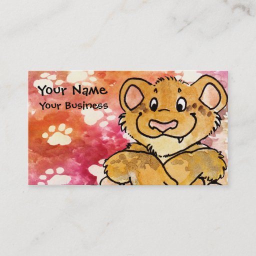 Customizable Lion Cub Business Card