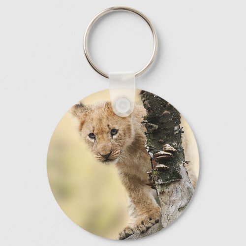 Lion Cub Cute Photo Keychain