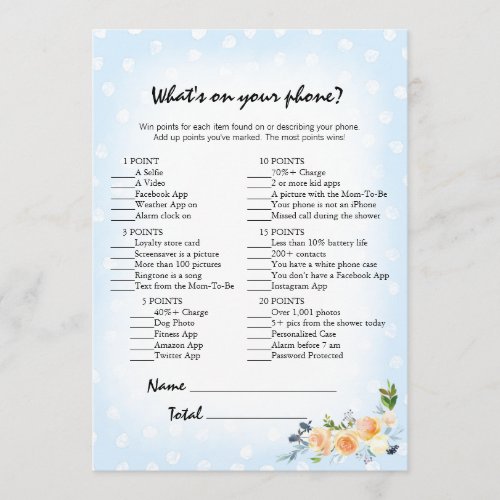 Lion Cub Floral Blue Whats On Your Phone Game Program