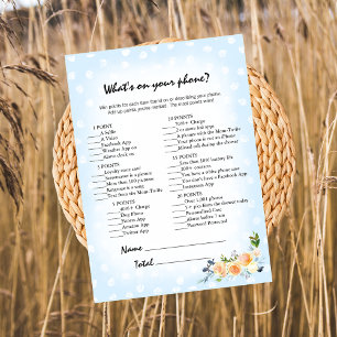 Lion Cub Floral Blue What's On Your Phone Game Program