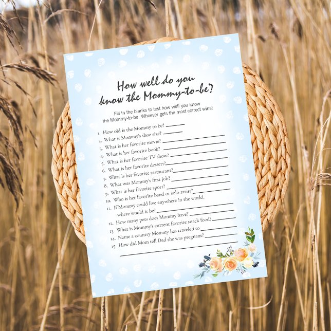 Lion Cub Floral Blue Who Knows Mom Best Game Program (Creator Uploaded)