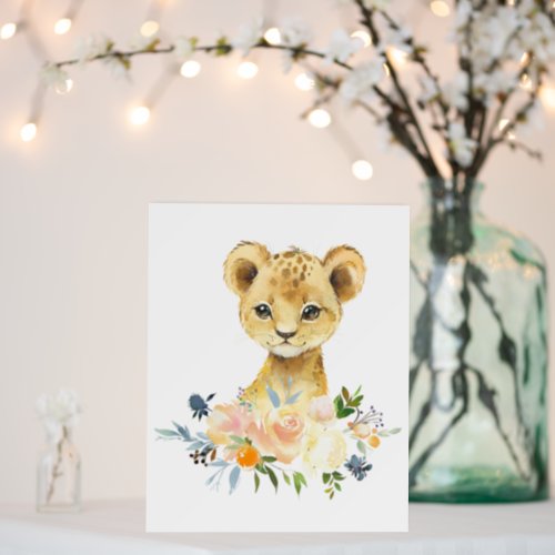 Lion Cub Floral Decor Foam Board