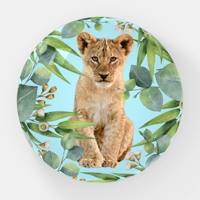 Lion cub jungle forest paperweight (Front)
