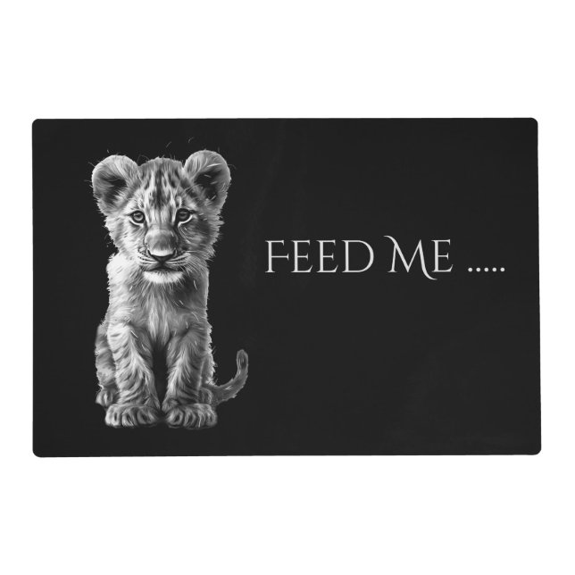 Lion Cub Laminated Placemat Feed Me (Front)